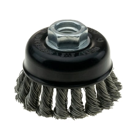 Powerweld Cup Brush, 3 in., Stainless Steel PWCB3K58SS